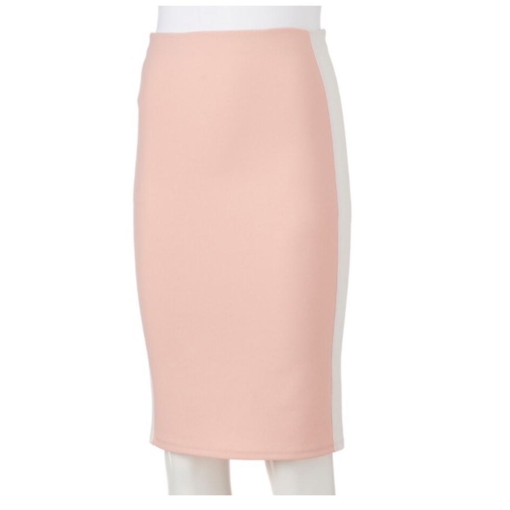 Joe B Pink & White Pencil Skirt
